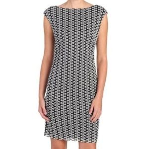 Chaps Floral Lace Jacquard Design Sheath Dress